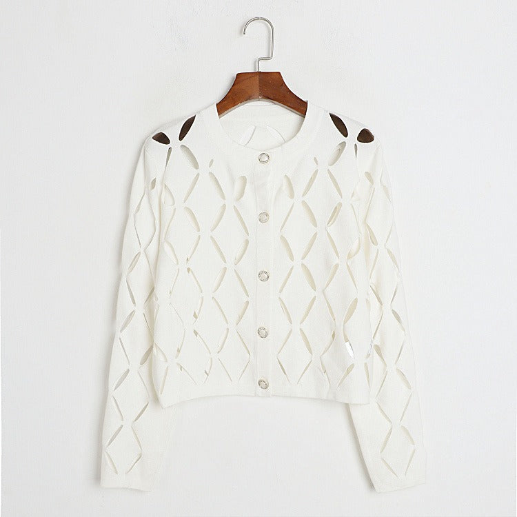 Fashion Women's Shirt Round Neck Puff Sleeves Single Breasted One Piece Solid Color Blouses Female Summer