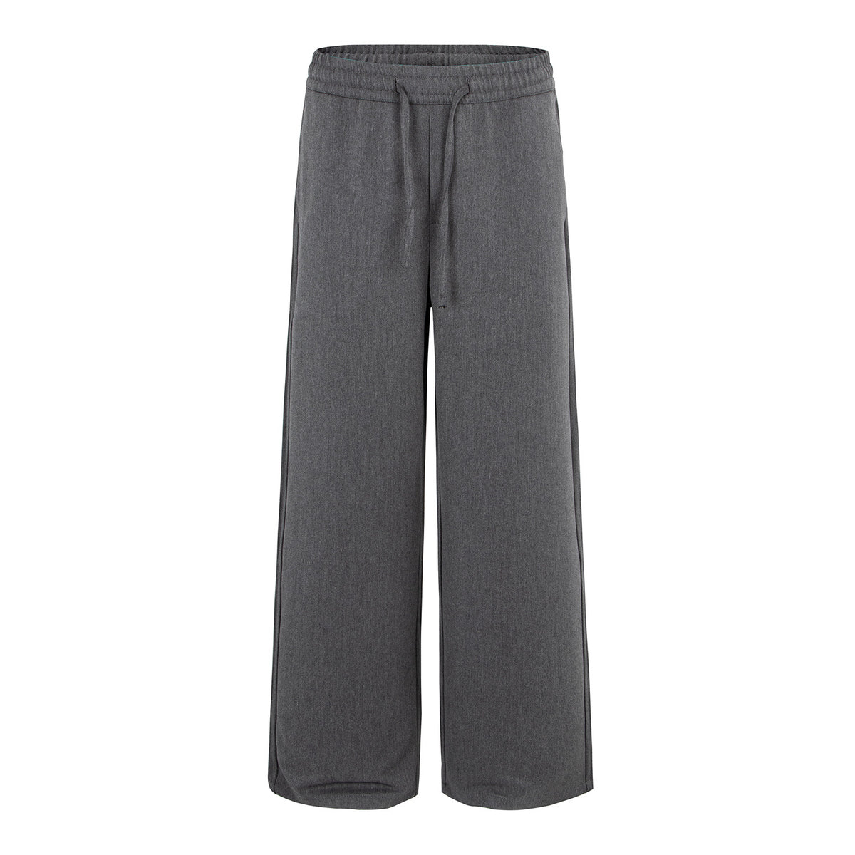 Simple Straight Loose Trousers with Elastic Waistband