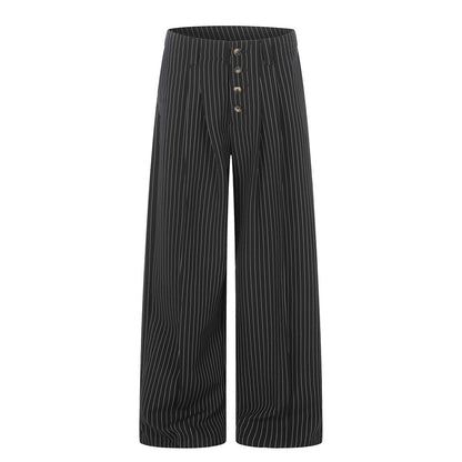 Vertical striped wide leg trousers
