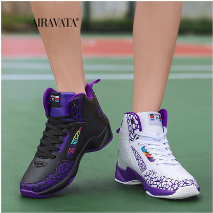 Sneakers Fashion Leather Basketball Shoes Men Comfortable Casual Sports Trainers Non-slip Wear-resisitant