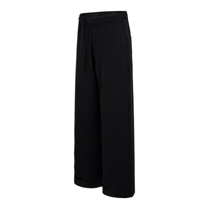 Simple Straight Loose Trousers with Elastic Waistband