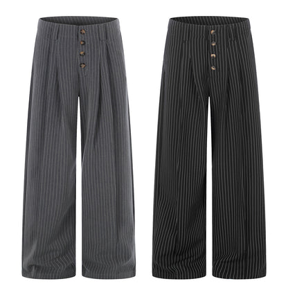 Vertical striped wide leg trousers