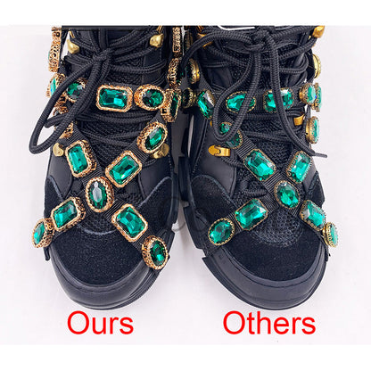 Trainers Rhinestone Sneakers Women Platform Thick Sole Muffin Flats Diamond Elevator Creepers Shoes High Quality Mesh Crystal