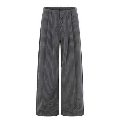 Vertical striped wide leg trousers
