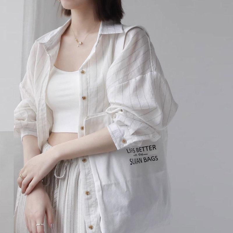 Women's Blouses  Summer Vintage Linen Cotton Mid-length White Shirt Dress