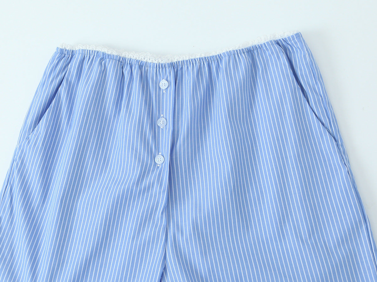 Stripe Loose Wide Leg Trousers