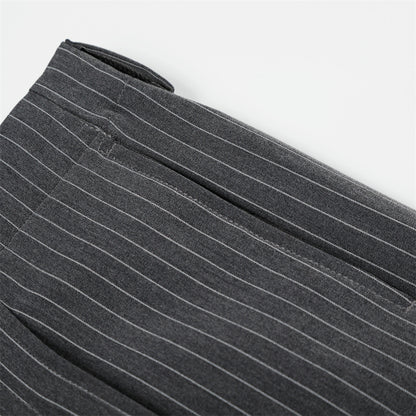 Vertical striped wide leg trousers