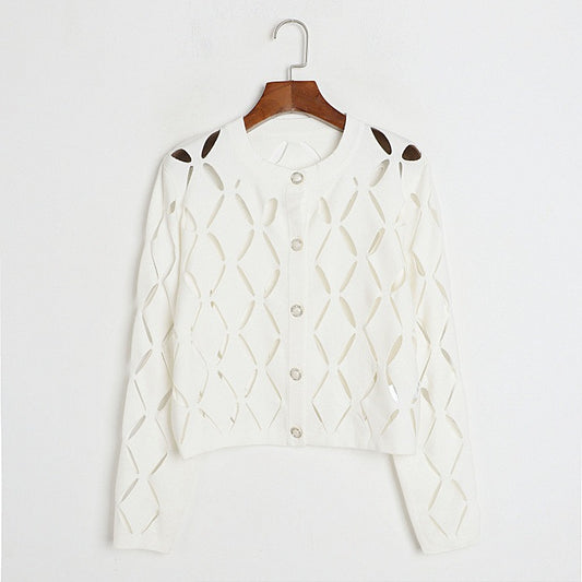 Fashion Women's Shirt Round Neck Puff Sleeves Single Breasted One Piece Solid Color Blouses Female Summer