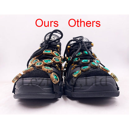 Trainers Rhinestone Sneakers Women Platform Thick Sole Muffin Flats Diamond Elevator Creepers Shoes High Quality Mesh Crystal