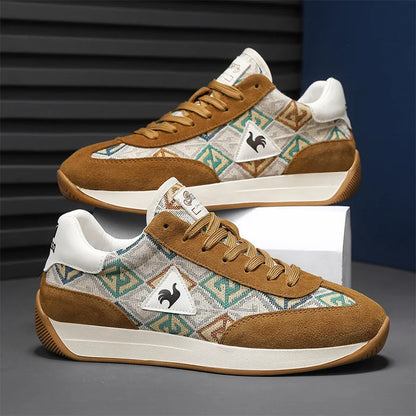 New Retro Brown Men's Sneakers Brand Designer Trainers Men Jogging Shoes Fashion Platform Shoes Men Beathable Running Shoes