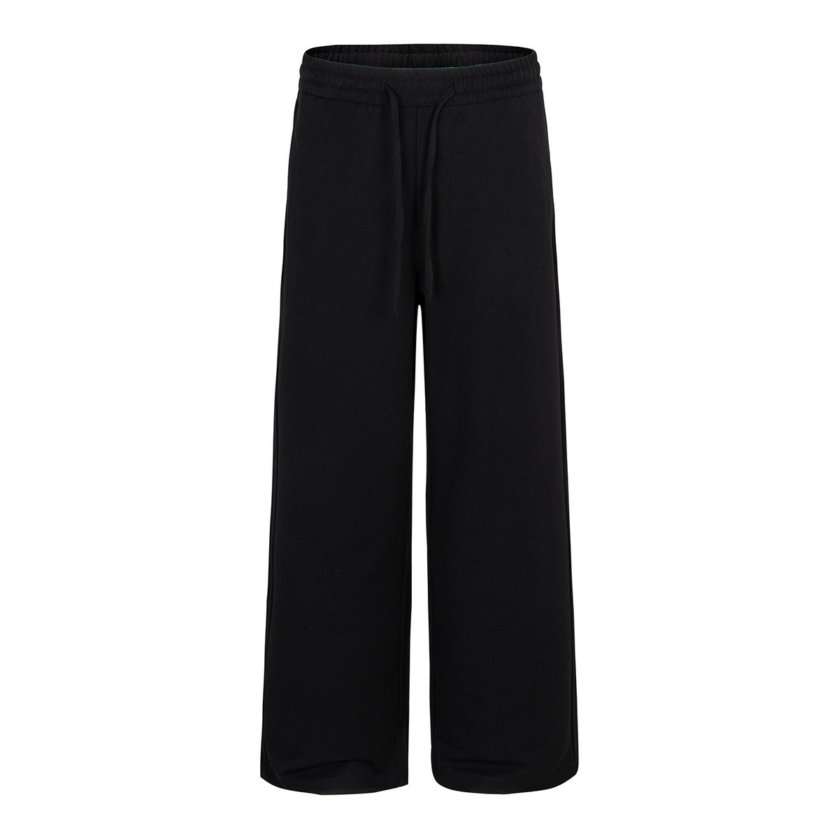 Simple Straight Loose Trousers with Elastic Waistband